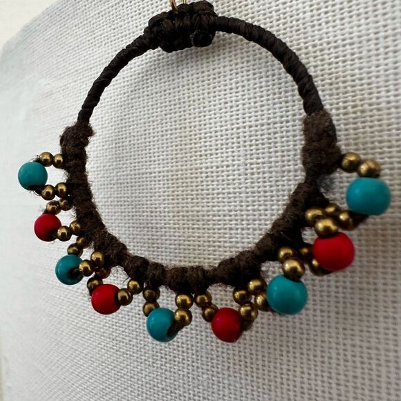 Art O Mexicano Handcrafted Boho Hoop Earrings with Colorful  Beads - Picture 6 of 7